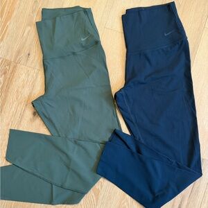 Nike Zenvy Ribbed Green and Blue Leggings Set - Sz L